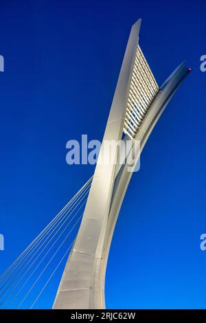 Detail of the Ennio Flaiano bridge at night, Pescara, Italy Stock Photo