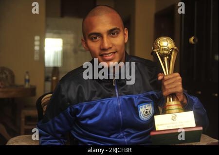 Bangladesh national Football Team captain Jamal Harris Bhuiyan during an interview in Dhaka, Bangladesh, 09 February, 2015. He is a Danish-Bangladeshi Stock Photo