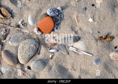 colourful sea stones and sand Stock Photo