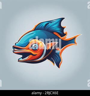 Sticker of fish vector design Stock Vector