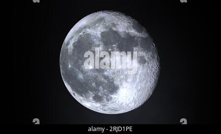 3d rendering of Waxing Moon and before Full Moon Stock Photo