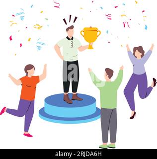 Star best podium award sign, golden object. Vector illustration. Star ...