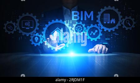 BIM Building Information modeling engineering development software. Stock Photo