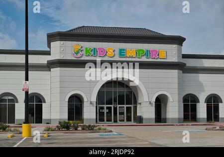 Houston, Texas USA 07-04-2023: Kids Empire building exterior in Houston, TX. Indoor playground entertainment center for children and families. Stock Photo