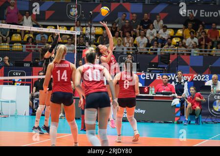 Turin, Italy. 21st Aug, 2023. Mika Grbavica of Croatia seen in action during the CEV EuroVolley 2023 Women Final Round between Croatia and Switzerland at Gianni Asti Sports Hall. Final score; Croatia 1:3 Switzerland. (Photo by Davide Di Lalla/SOPA Images/Sipa USA) Credit: Sipa USA/Alamy Live News Stock Photo