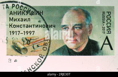 MOSCOW, RUSSIA - OCTOBER 30, 2022: Postage stamp printed in Russia shows Mikhail Anikushin, sculptor, serie, circa 2017 Stock Photo