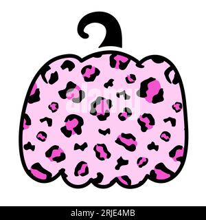 Decorative Cheetah Leopard Pumpkin Illustration Stock Vector