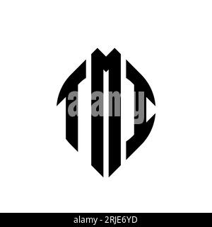 TMI circle letter logo design with circle and ellipse shape. TMI ellipse letters with typographic style. The three initials form a circle logo. TMI Ci Stock Vector