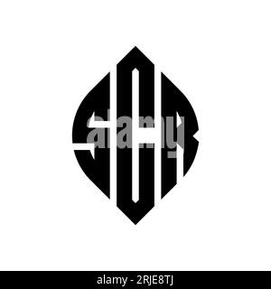 SCR circle letter logo design with circle and ellipse shape. SCR ellipse letters with typographic style. The three initials form a circle logo. SCR Ci Stock Vector