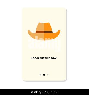 Cowboy and ranger hat flat icon Stock Vector