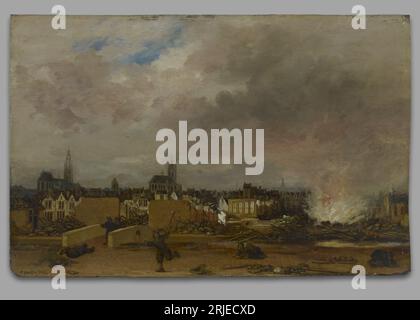 The Explosion of the Delft Magazine. circa 1654. Egbert van der Poel ...