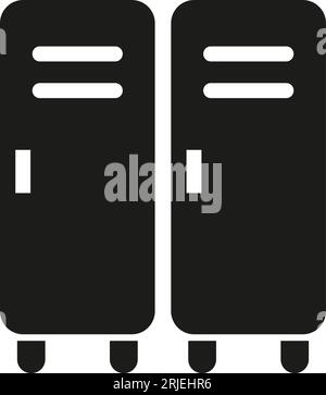 Lockers in changing room icon Stock Vector