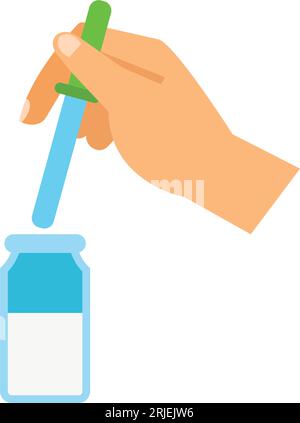 Hand With Pipette Vector Icon Stock Vector