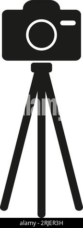 Camera on tripod simple icon Stock Vector