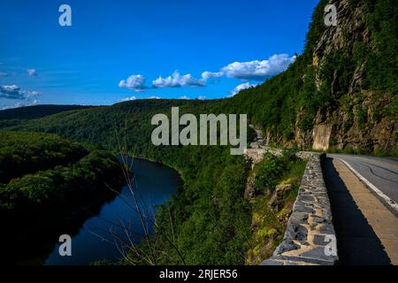 Views around the Upper Delaware Scenic Byway (NYS Route 97), which parallels the Upper Delaware River between the US states of New York and Pennsylvan Stock Photo