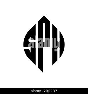 SPX circle letter logo design with circle and ellipse shape. SPX ellipse letters with typographic style. The three initials form a circle logo. SPX Ci Stock Vector