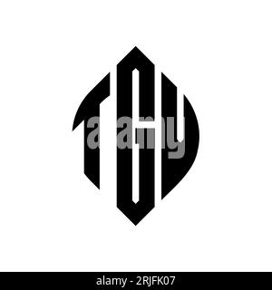 TGV circle letter logo design with circle and ellipse shape. TGV ellipse letters with typographic style. The three initials form a circle logo. TGV Ci Stock Vector