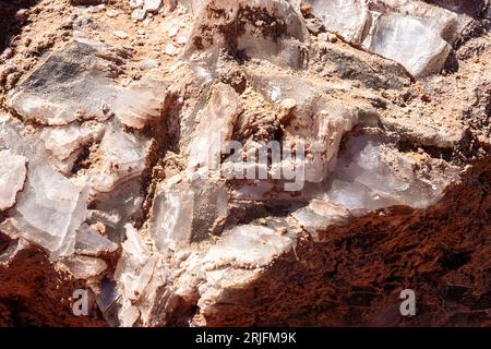 Stunning rock formations in Capital Reef National Park, Utah, USA.  These natural glass sheets make up Glass Mountain Stock Photo