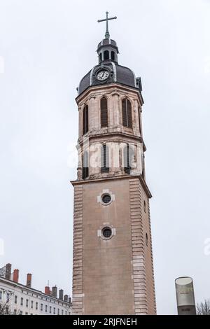 Lyon, France - JAN 25, 2022: The Place Antonin-Poncet is a square located in the Bellecour quarter, in the 2nd arrondissement of Lyon, France. Stock Photo