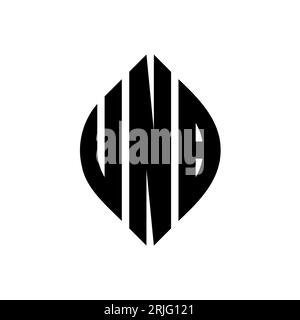 UNB circle letter logo design with circle and ellipse shape. UNB ...