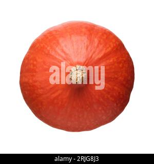 Hokkaido Pumpkin or Red Kuri Squash Isolated on White Stock Photo