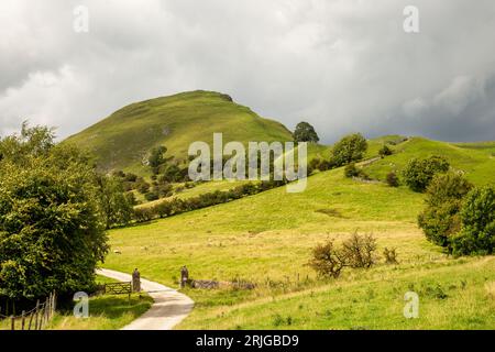 View of Chrome Hill part of the Dragons Back range of Hills in the Staffordshire Moorlands Peak District Stock Photo