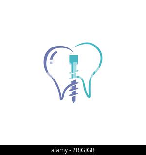 Dental implant logo design concept vector, Dental Care logo template stock illustration. Vector dental implant logo vector designs concept dental clin Stock Vector