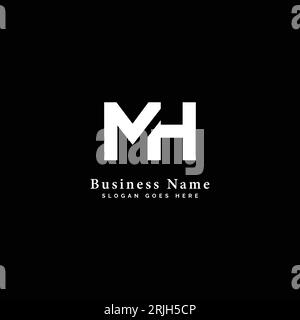 M, H, MH letter Logo Design Vector Template. Abstract Alphabet MH logo Illustration Stock Vector