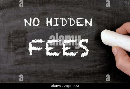 Blackboard no hidden fees handwriting Stock Photo