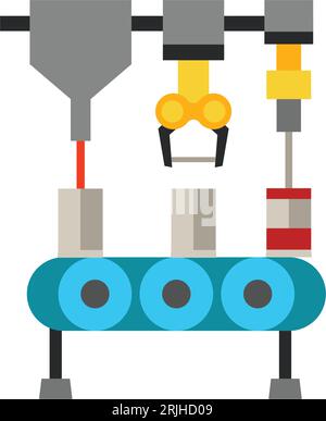 Flat icon of automated machine for food production vector illustration ...
