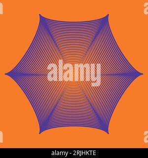 halloween pattern. Abstract halloween vector illustration of spider web on orange background. Stock Vector