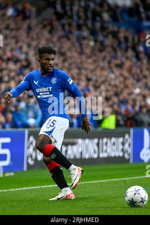 Glasgow, Scotland, 22nd August 2023.  Jos Cifuentes of Rangers  during the UEFA Champions League match at Ibrox Stadium, Glasgow. Picture credit should read: Neil Hanna / Sportimage Stock Photo