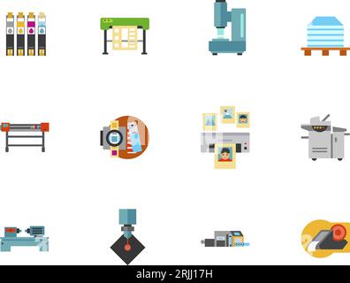 Printer Icon Set Stock Vector