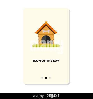Dog kennel flat icon Stock Vector