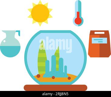 Houseplants care concept icon Stock Vector