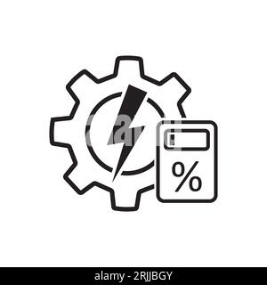 Low energy cost. Vector linear icon isolated on white background. Stock Vector