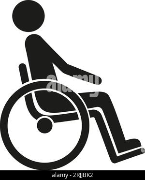 Invalid man in wheelchair simple icon Stock Vector