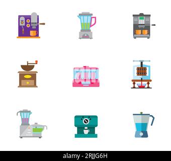 Drinks makers icon set Stock Vector