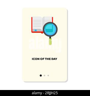 Book searching flat vector icon Stock Vector