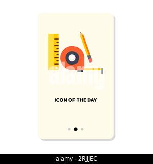 Tape measure, ruler and pencil on white background Stock Vector