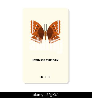 Beautiful butterfly flat vector icon Stock Vector