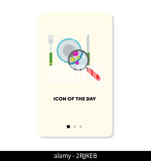 Bacteria and virus on plate flat icon Stock Vector