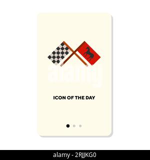 Racing flags flat icon Stock Vector