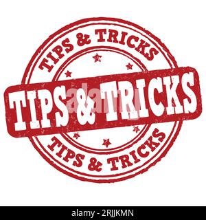 Tips and tricks grunge rubber stamp on white background, vector illustration Stock Vector