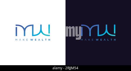 Modern and unique MW logo design 3 Stock Vector