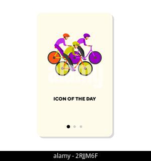 Bicycle racing flat vector icon Stock Vector