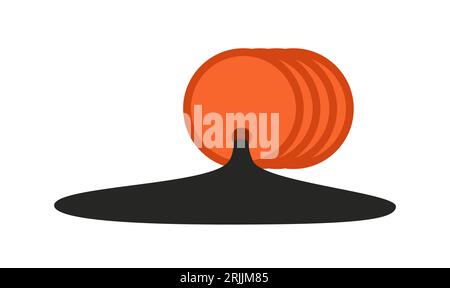 Oil spill from barrel semi flat colour vector object Stock Vector