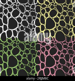 Chalk Sketch Seamless Round Network Cells Texture. Stock Vector