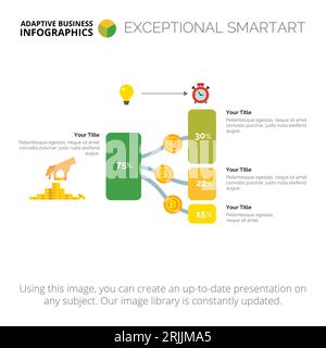Tree Chart with Three Elements Template Stock Vector