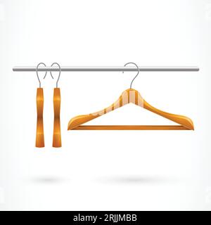 Three Hangers on Clothes Rail Stock Vector